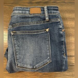 Judy Blue Frayed Hem Relaxed Fit Jeans - Dark Blue Size 11/30